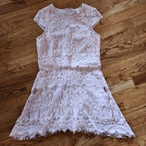 Love, Fire - Elegant Lace Kids Dress in Pink Sz M